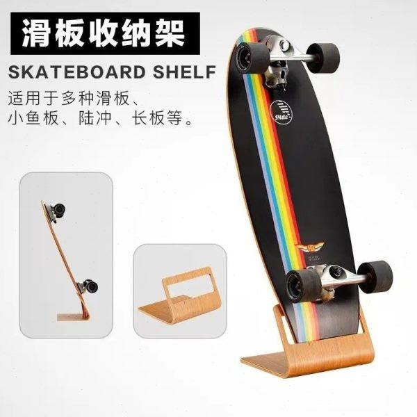 滑板展示架实木桌面收纳盒木质置物架子陆地冲浪板支架双翘板鱼板,收纳整理,滑板收纳架,淘宝优惠券,粉丝福利购,淘宝优惠卷
