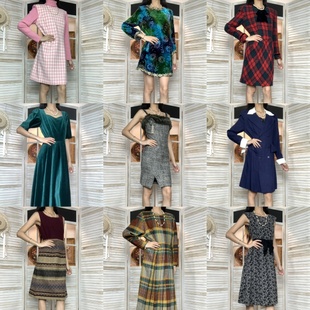 vintage法产意产奢牌中古高级感昭和日系港风复古丝绒羊毛连衣裙