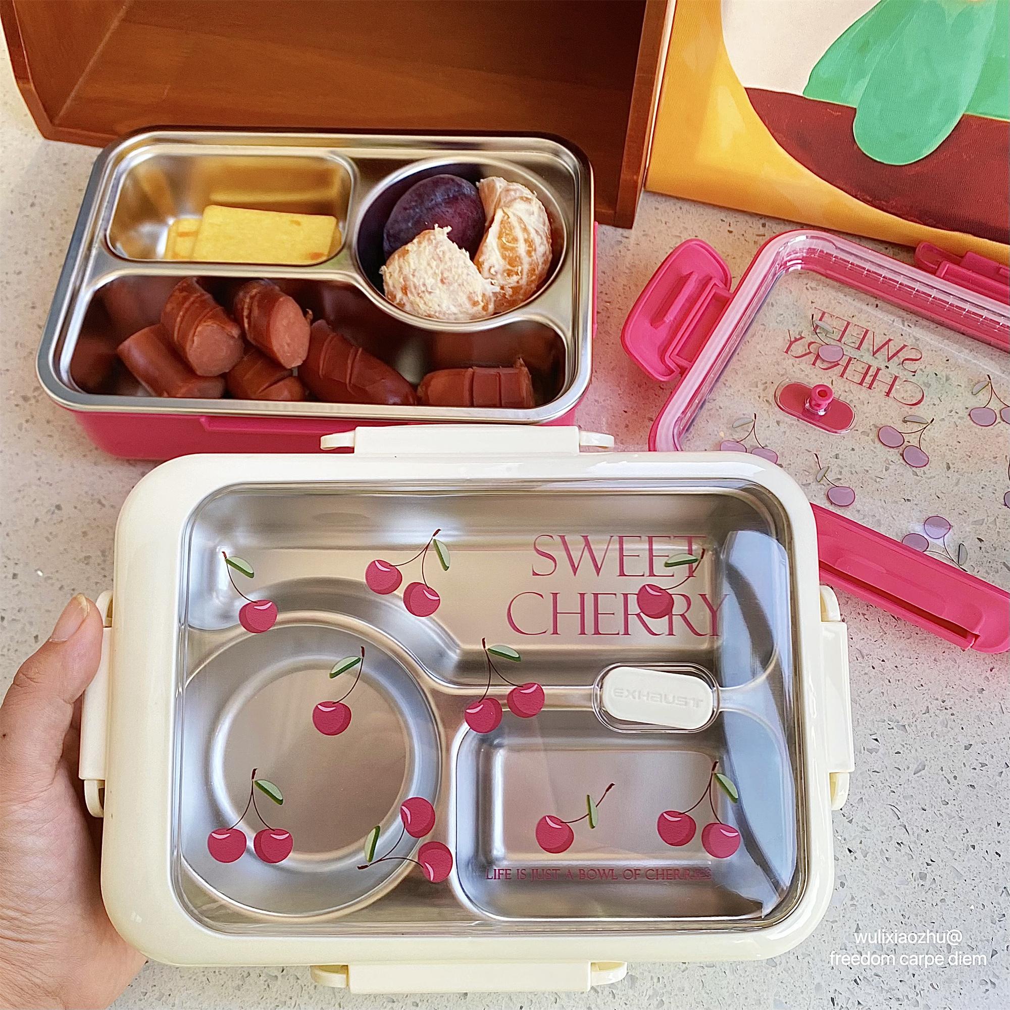 不锈钢保温饭盒上班族大容量便当盒带盖密封分格餐盒注水加热饭桶