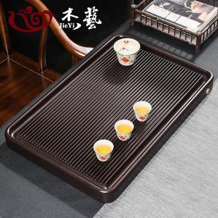 托盘高端功夫茶具茶台整块胶木大小型茶海 电木茶盘家用简约排水式