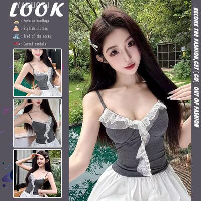 亚珞媞蕾丝花边拼接小吊带背心女