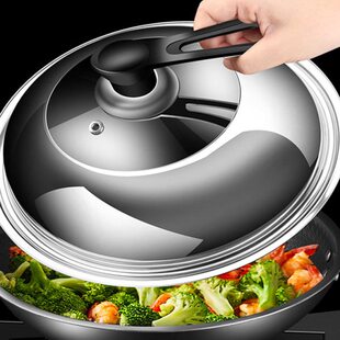 锅盖家用不锈钢可立视盖耐高温炒菜锅盖30-32-34-40cm通用铁锅盖
