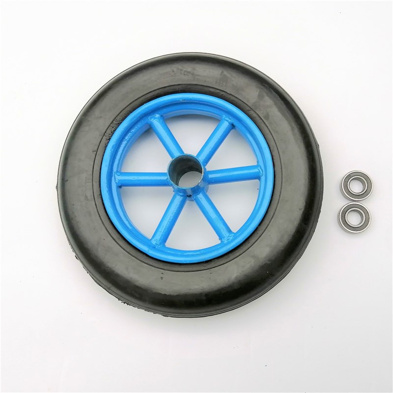 脚轮万向轮工矿轮纯橡胶实心轮 独轮C车轮手推车轮300-8轮子小车