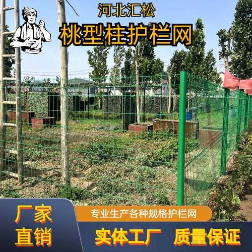 公园景区钢丝网户外水库围栏网三角折弯桃型柱护栏网铁丝网