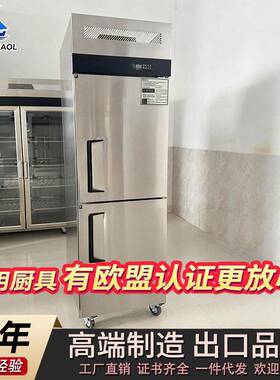 商用双门立式冰柜不锈钢CE认证冷藏冷冻柜酒店后厨立式冰箱餐饮