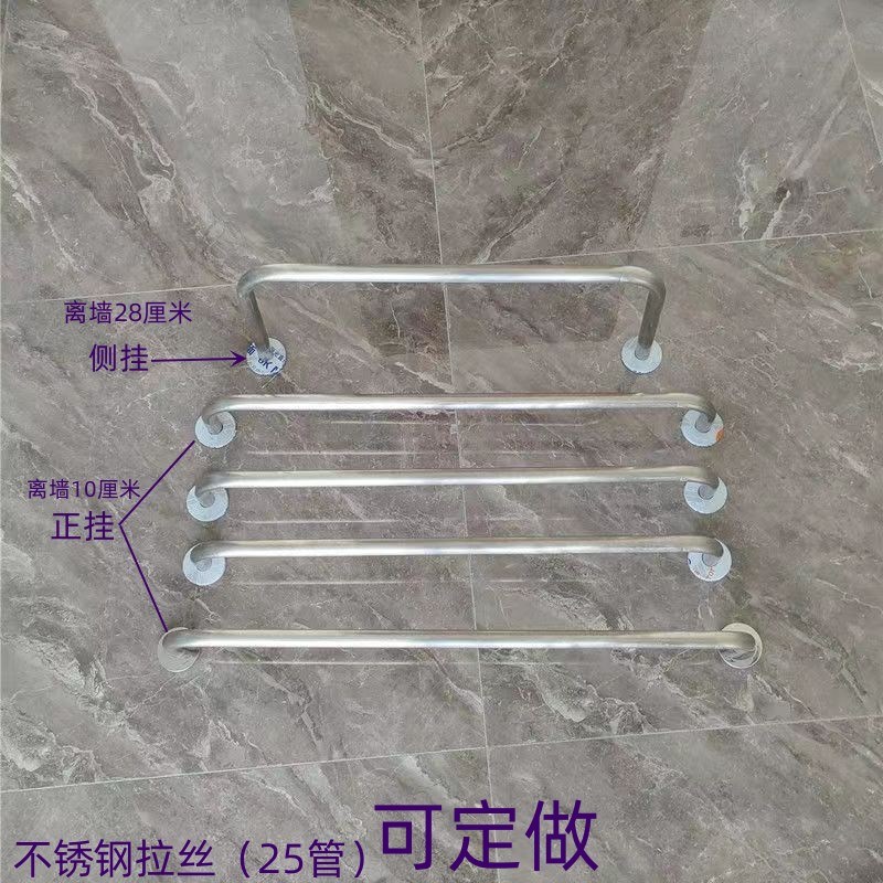 服装店不锈钢拉丝上墙正挂侧挂展示架银色加厚简约陈列货架网红架