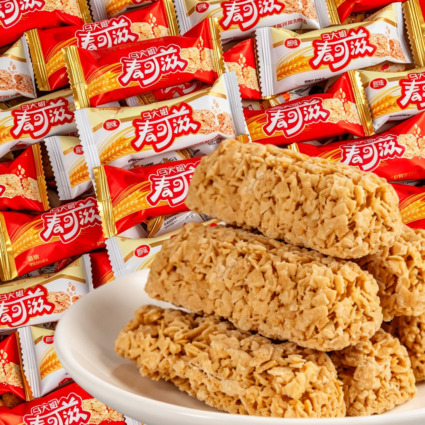 马大姐麦可滋燕麦巧克力原味糖果喜庆糖巧克力制品（代可可脂）