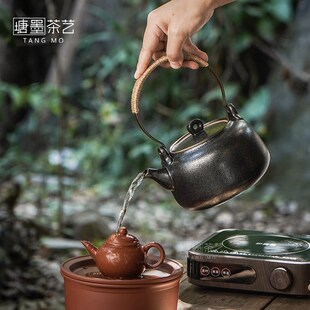 复古陶瓷烧水壶电陶炉黑陶壶煮茶壶明火提梁养生壶家用大号单个壶
