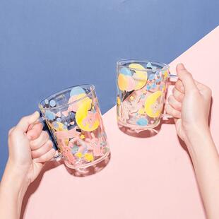 cybil创意个性高硼硅玻璃杯带刻度早餐杯大容量可爱杯子女耐冷热