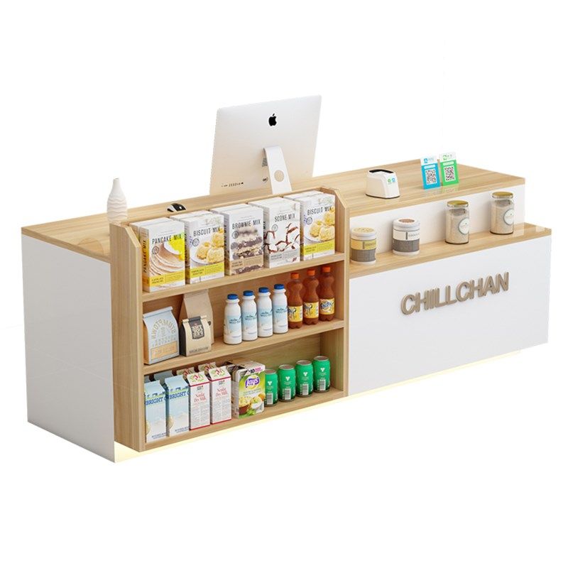 便利店前台收银台店铺小型柜台吧台桌奶茶店展示架咖啡店接待台