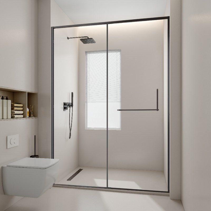 一字型推拉门浴屏白色淋浴房干湿分离卫生间浴室隔断玻璃移门推拉