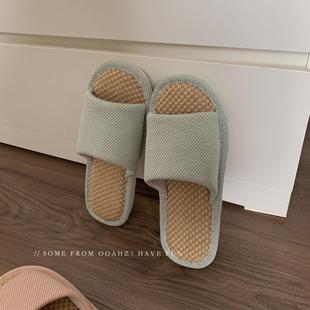 拯救汗脚~走量静音居家布拖亚麻拖鞋室内!男女情侣客人用空新款