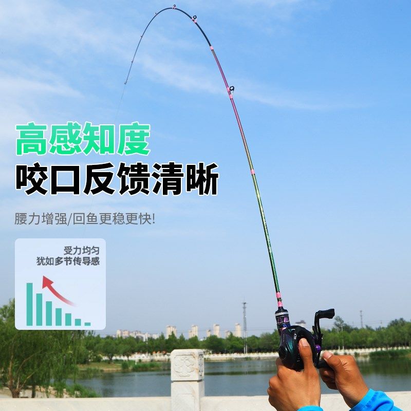 马口竿碳素微物杆路亚竿UL超软调实心竿稍抛竿翘嘴白条杆马口套装