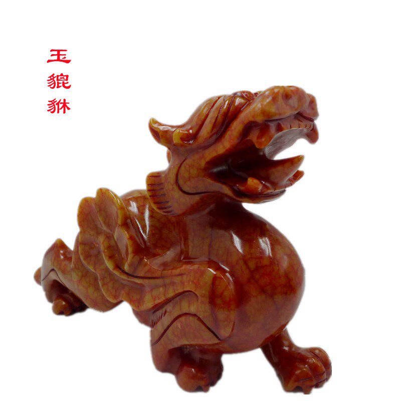岫玉貔貅一对摆件招财公母皮丘客厅办公室L开业乔迁家居饰品工艺