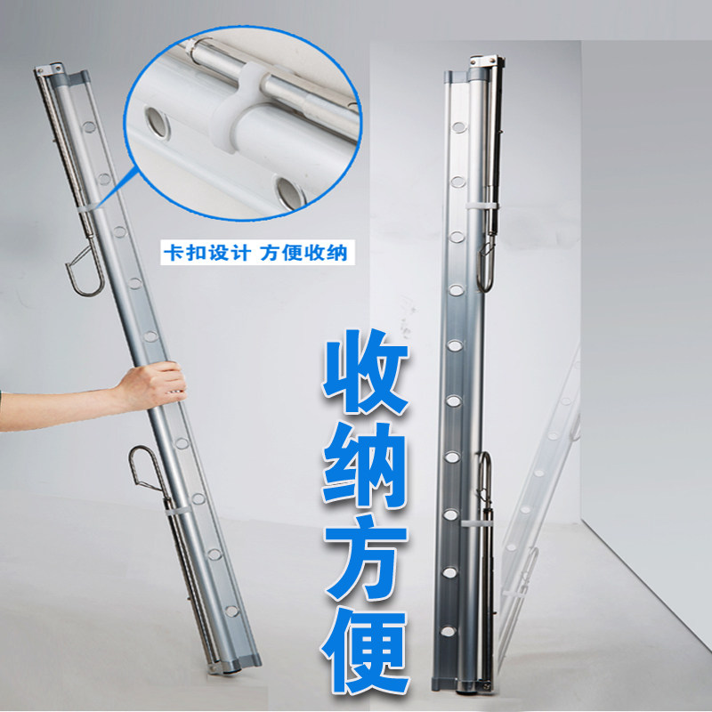 阳台晒被子神器免打孔伸缩晾衣架折叠晾衣杆家用室内防盗窗晒衣架