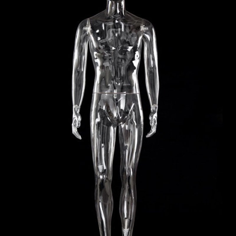 服装店透明模特展示架人体模特女半身全身透明人台内衣假人模型男