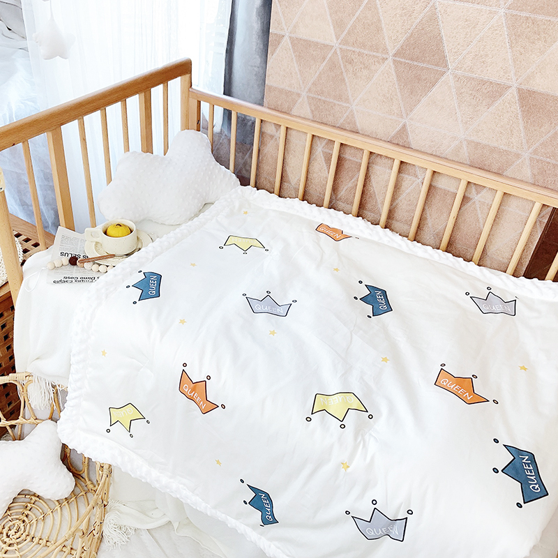 婴儿被子纯棉春夏秋薄棉宝宝豆豆安抚新生儿盖毯秋冬幼儿园被四季