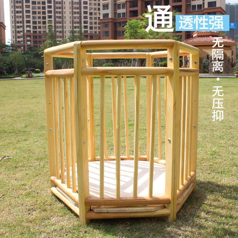 宝宝安全站栏婴儿学站车儿童站椅实木站桶宝宝防护围栏婴儿学步车