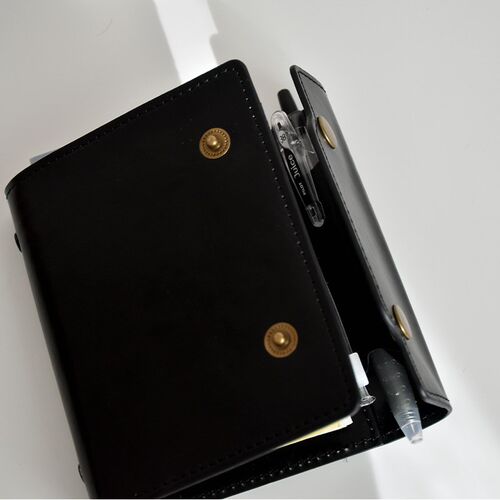 黑色M5手账f外壳A8活页本卡册内页彩色空白手帐本配件纯色打卡