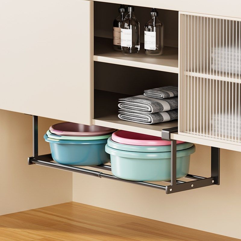 卫生间脸盆收纳架可伸缩浴室置物架脸盆架子悬挂洗漱台底部置物架,家庭/个人清洁工具,浴室角架/置物架,淘宝优惠券,粉丝福利购,淘宝优惠卷