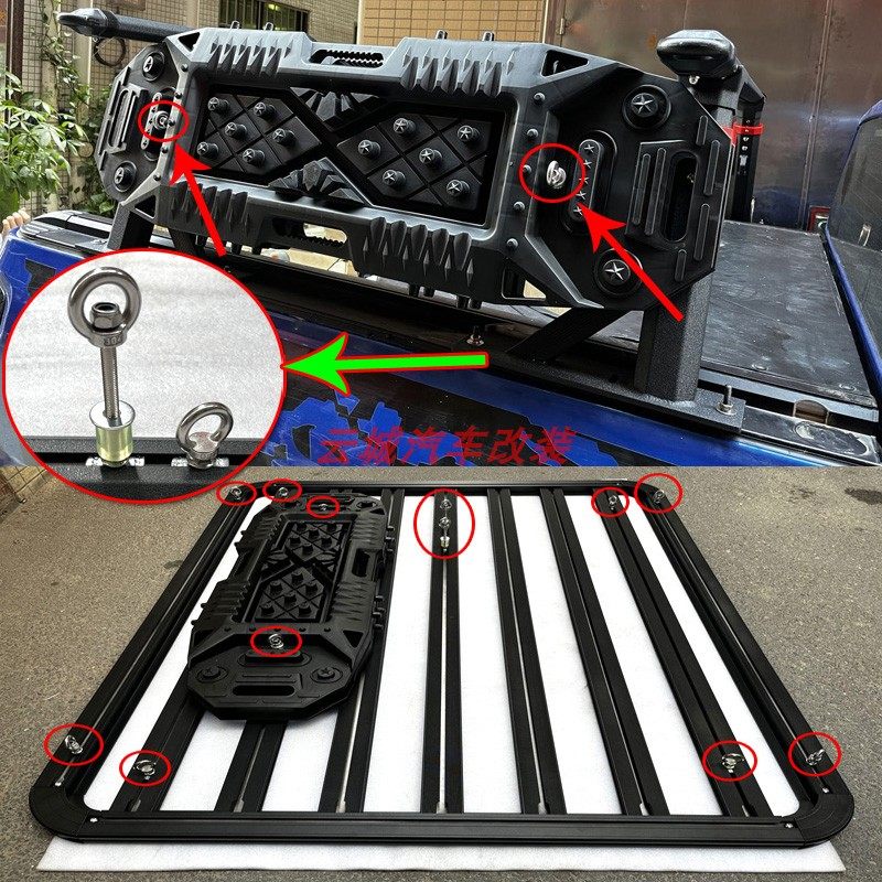 车顶平台滑轨道圆环配件行李架T型槽固定螺栓脱困板吊环拓展螺丝