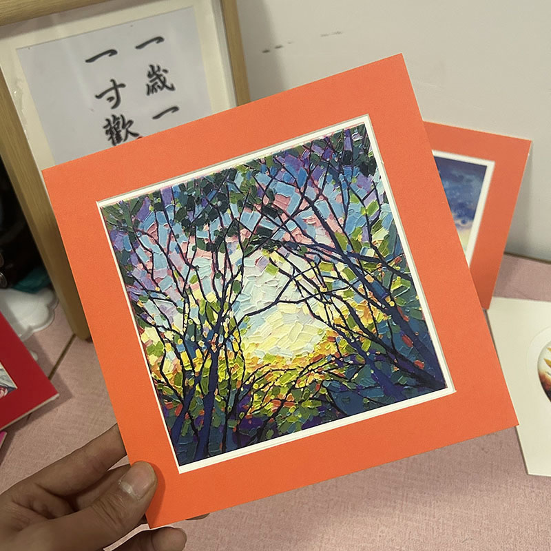 简易长方形儿童卡纸相框挂墙A3A4 8K4开水粉彩绘字画剪纸装裱画框