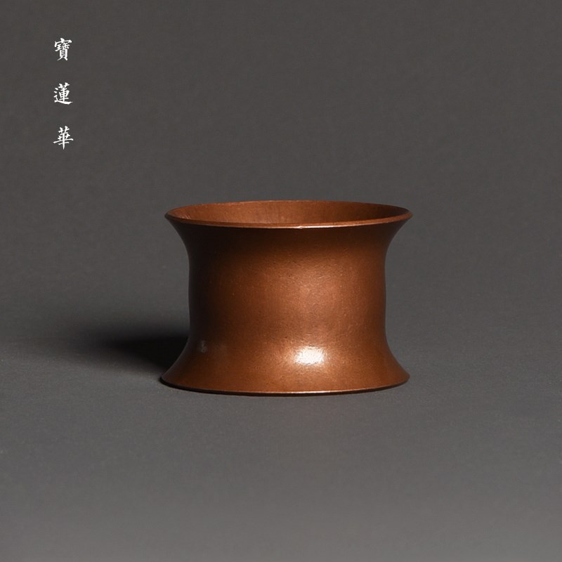紫铜茶滤搁架 铜盖置 壶盖托茶滤架盖架铜托座茶托铜镇纸文玩摆件