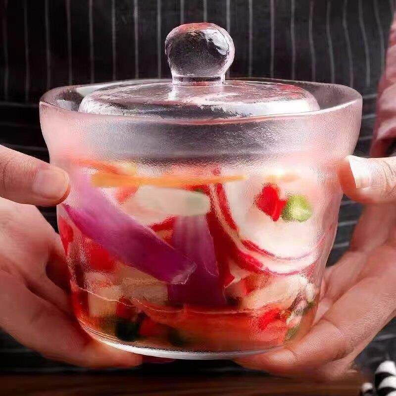 日本日式锤纹玻璃食品级腌菜缸腌黄瓜咸菜酸菜罐子一夜渍泡菜坛子