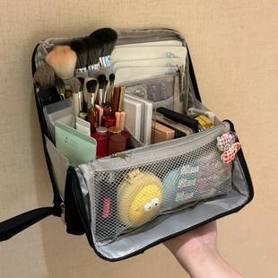 三室一厅化妆包!巨能装!超大容量便携式手提化妆品化妆刷收纳包