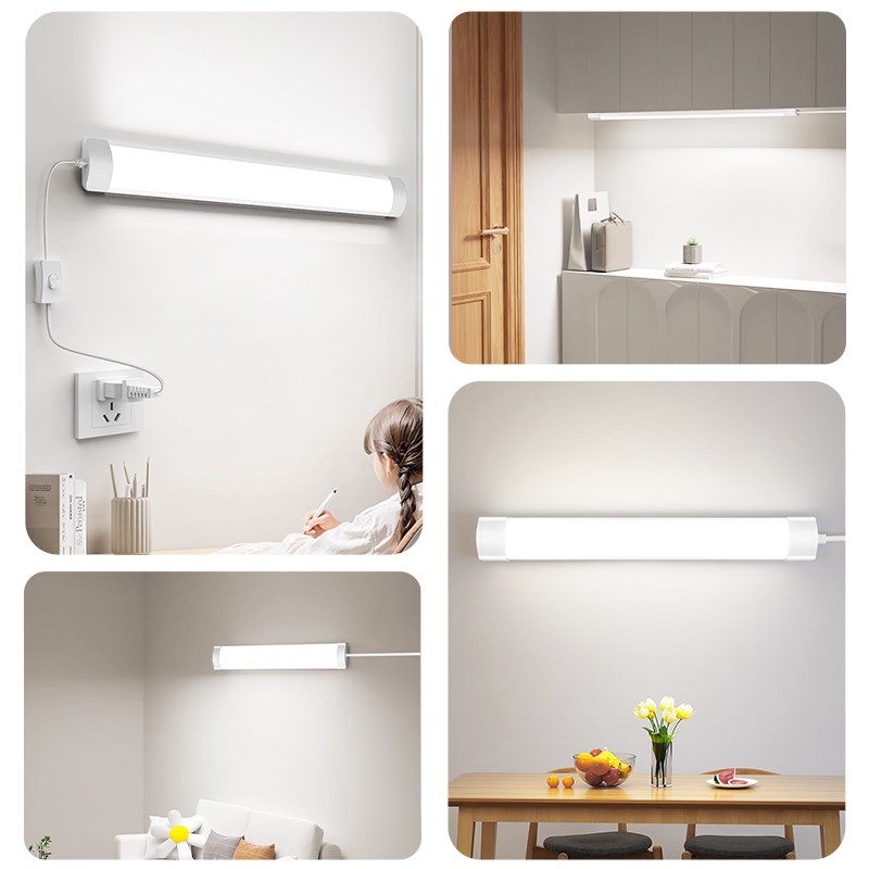 灯免安装 卧室客厅墙壁灯管长条家用插电式直插头超亮照明LED灯条