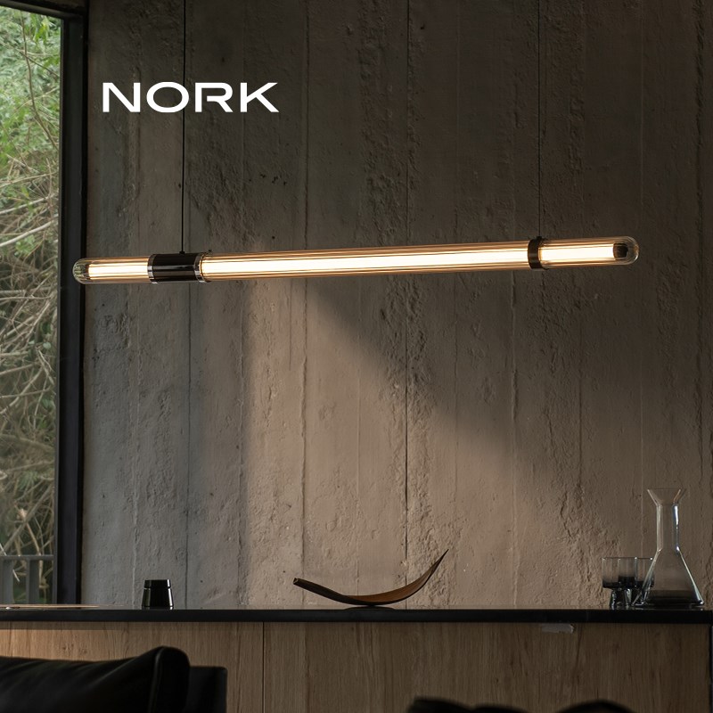 诺克照明璀璨意式简约高级设计餐桌餐厅吊灯吧台玻璃一字长条灯