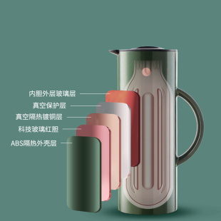 保温瓶 舍里开合保温壶家用小型号1升暖水壶高颜值按压式