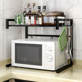 微波炉烤箱架多功能伸缩厨房置物架台面落地调味罐架家用双层收纳