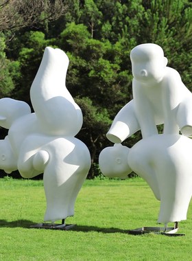 户外校园玻璃钢抽象运动人物雕塑公园林小区体育跑步小孩娃娃摆件