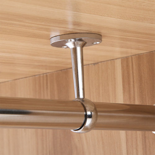 不锈钢伸缩杆免打孔挂衣杆衣橱挂杆衣柜横杆柜内五金阳台晾衣杆。