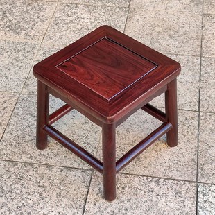老红木东非酸枝木加粗加厚矮凳榫卯实木小方凳客厅茶几红木凳子