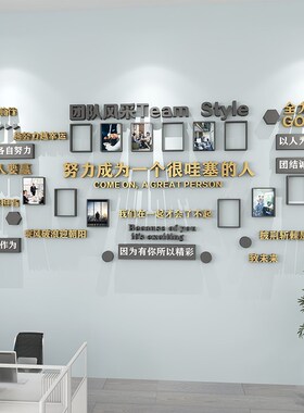 公司员工风采展示照片墙企业文化氛围布置励志标语背景装饰品贴字