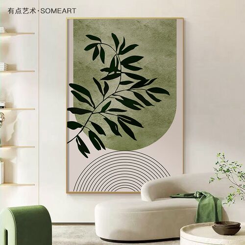 简约现代客厅沙发背景墙装饰画原木奶H油风餐厅壁画玄关走廊挂画