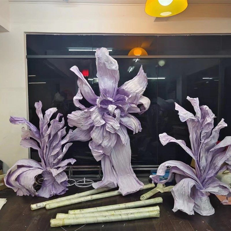 纸花巨型纸艺花婚庆美塑花婚礼场景布置鸾尾花花艺橱窗装饰摆件大
