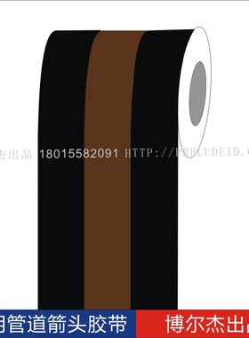 ISO 5003船用主辅色胶带Waste oiI/Used oiI废油管道标识色环贴纸