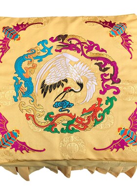 缘沐斋禅修法会内堂大殿拜垫套仙鹤拜凳套蒲团坐垫打坐禅垫套