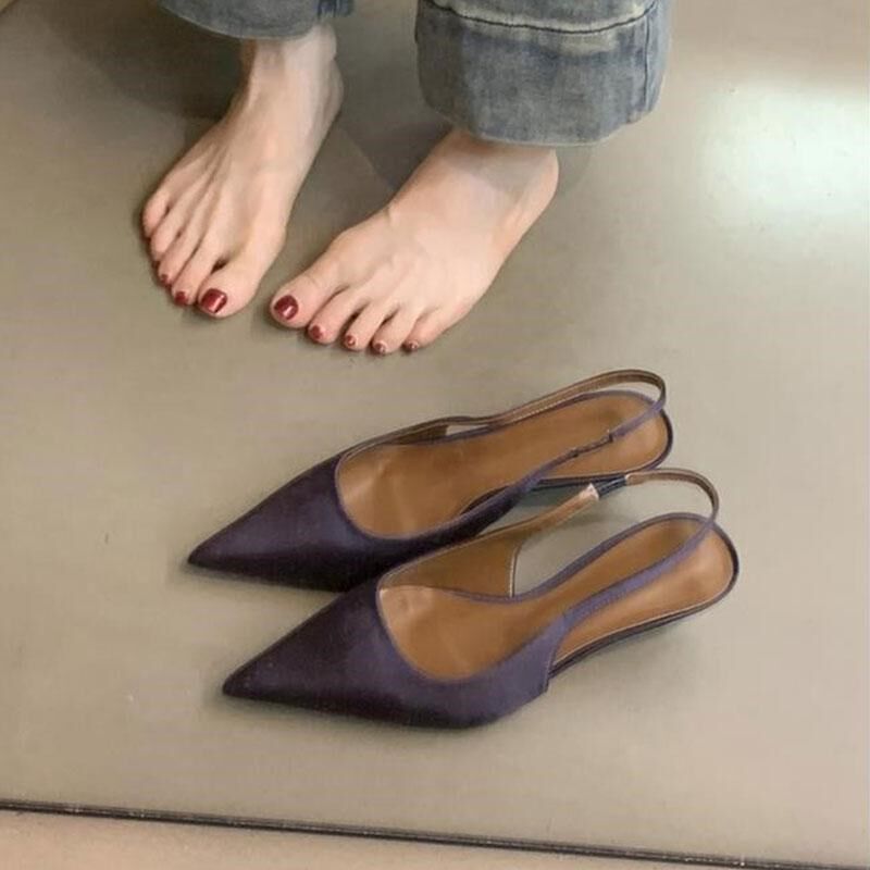 大码高跟鞋女41到43宽胖脚女鞋春秋新款小跟单鞋尖头鞋子包头凉鞋