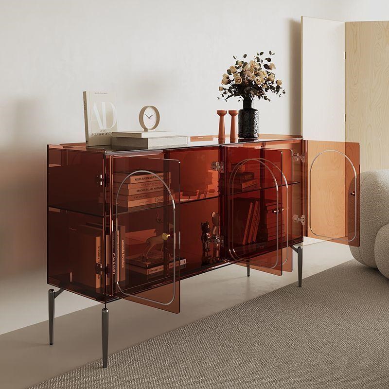 意式极简餐边柜亚克力玄关柜客厅边柜靠墙茶水柜酒柜收纳储物柜