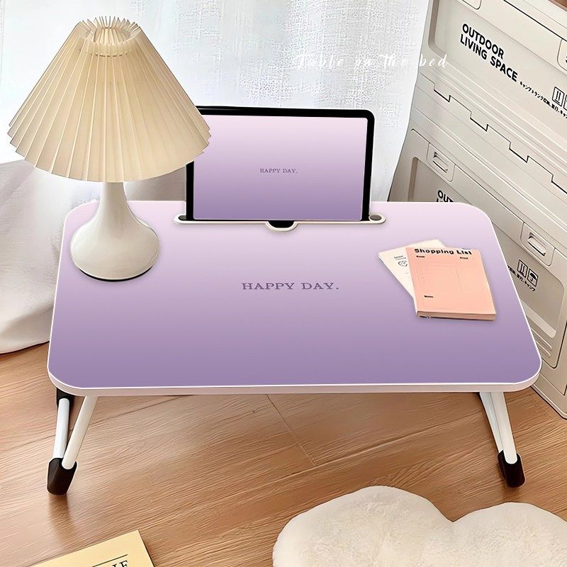简约ins风渐层床上小桌子可折叠可携式野餐桌黑莓粉紫色电脑桌被