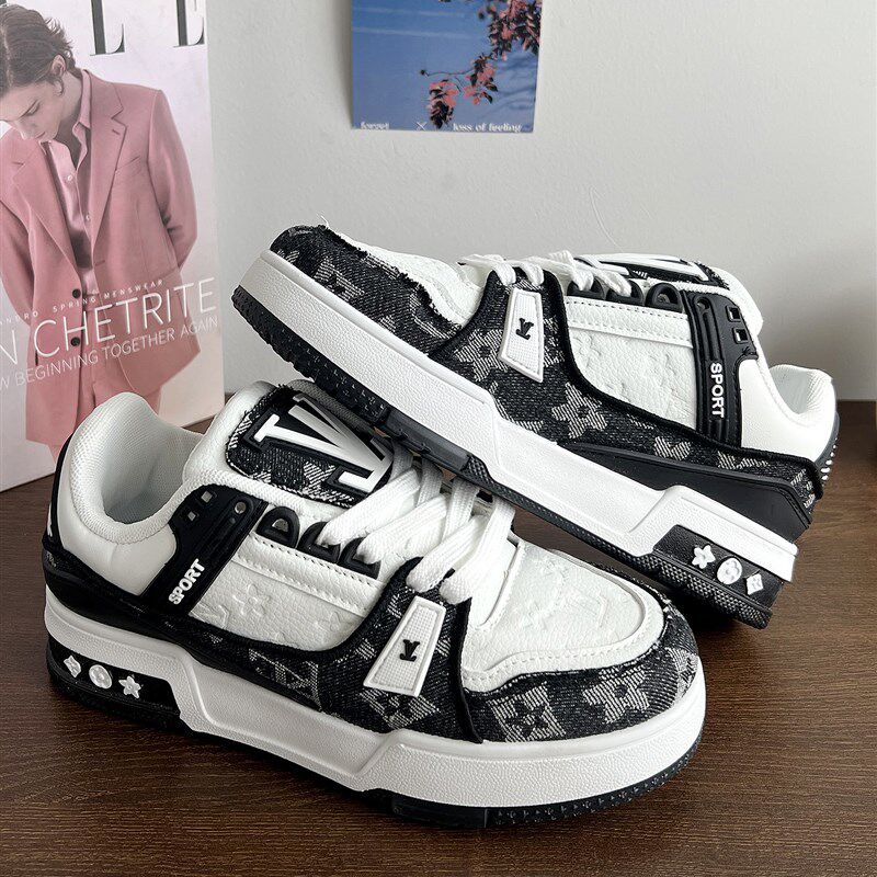 黑色鞋子男鞋新款增高板鞋男款潮 夏季透气高级休闲运动鞋女情侣