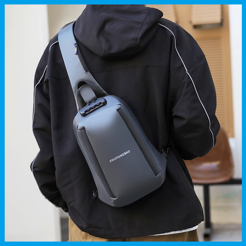 牛津布胸包男士包包斜挎单肩包潮流男包密码锁防盗骑行机车小揹包,箱包皮具/热销女包/男包,男士包袋,淘宝优惠券,粉丝福利购,淘宝优惠卷