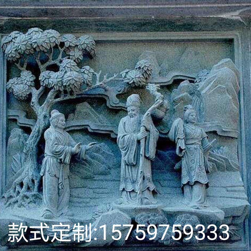 石雕二十四孝人物石材浮雕广场花岗岩雕刻24孝传统古代人物石浮雕