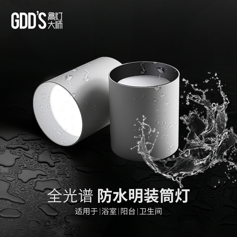 全光谱防水防雾极简明装LED筒灯吸顶防眩阳台客厅厨卫.生间无主灯