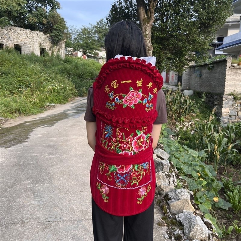 老式背带婴儿云贵川小宝宝老式四季背被外出背扇传统背.小孩子背