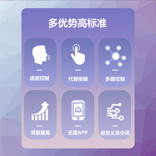 新品脱机语音多路开关多路语音控制开关模块自定义命令词可定制